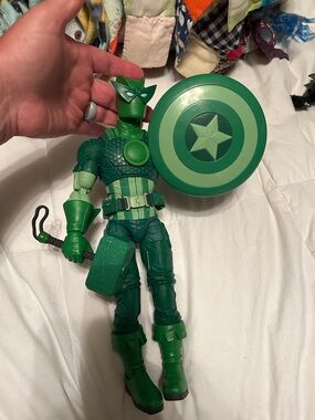 Marvel Solid Green Superhero Action Figure with Shield & Hammer